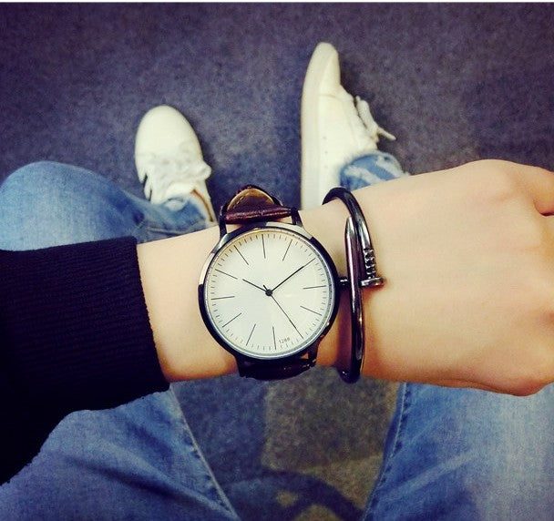 Vintage Leather Korean Style Couple Quartz Watch