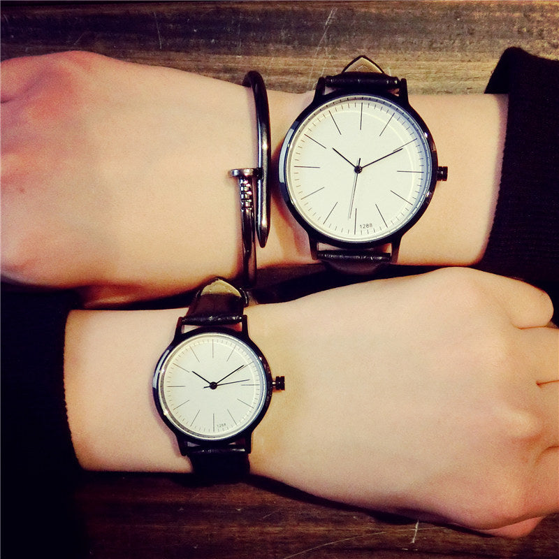 Vintage Leather Korean Style Couple Quartz Watch