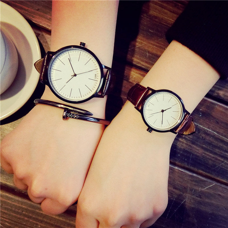 Vintage Leather Korean Style Couple Quartz Watch